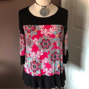 Moa Pink Bell Sleeve Top 2x